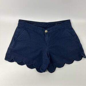 Lilly Pulitzer Navy Scalloped Buttercup Shorts Size 2